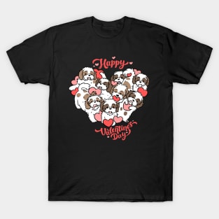 Happy valentines day cute shih tzu heart T-Shirt